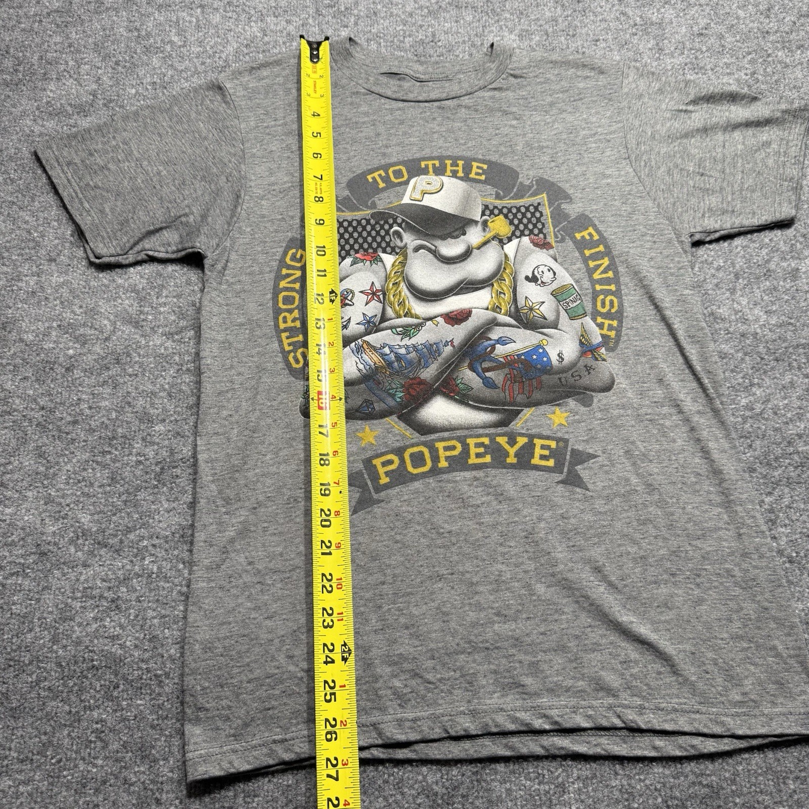 Officially licensed Popeye the Sailor Man Gray T-shirt Size Medium gallery