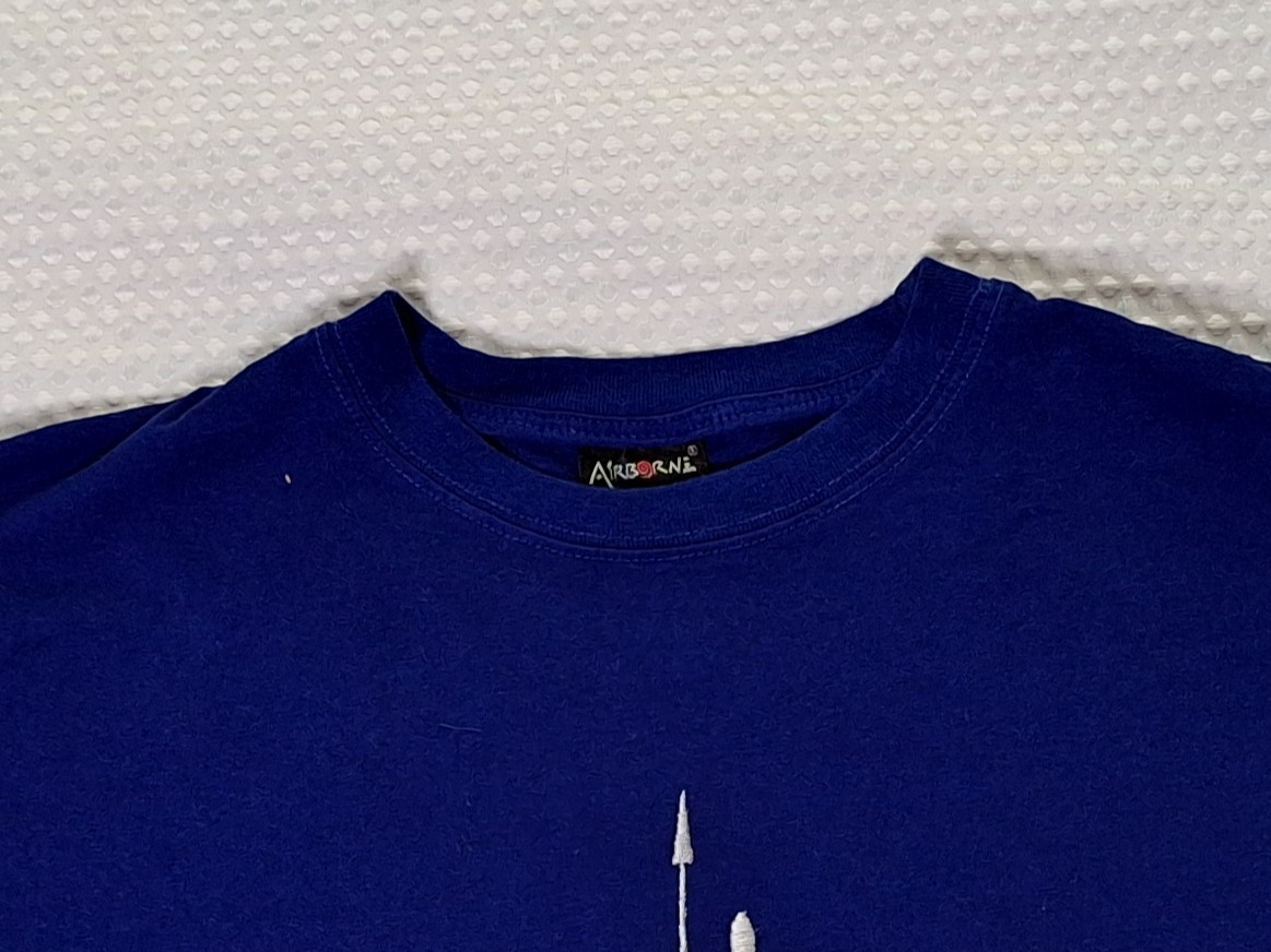 Africa Embroidered Souvenir Blue T-shirt Size L Airborne Kenya gallery