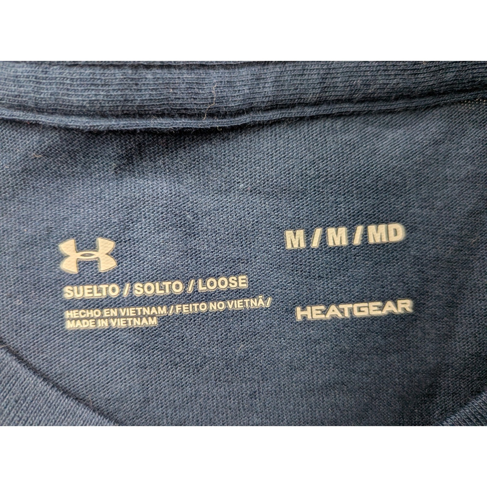Under Armour Mens HeatGear Big Logo Graphic T-Shirt Navy Blue Red 1329583 Medium gallery