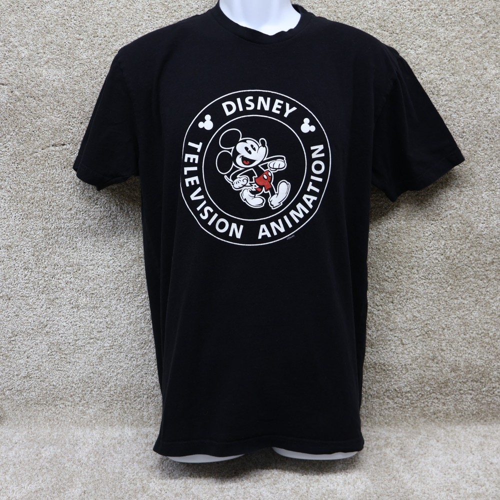 Disney Television Animation Mickey Mouse T Shirt L Black (see photo for flaw)