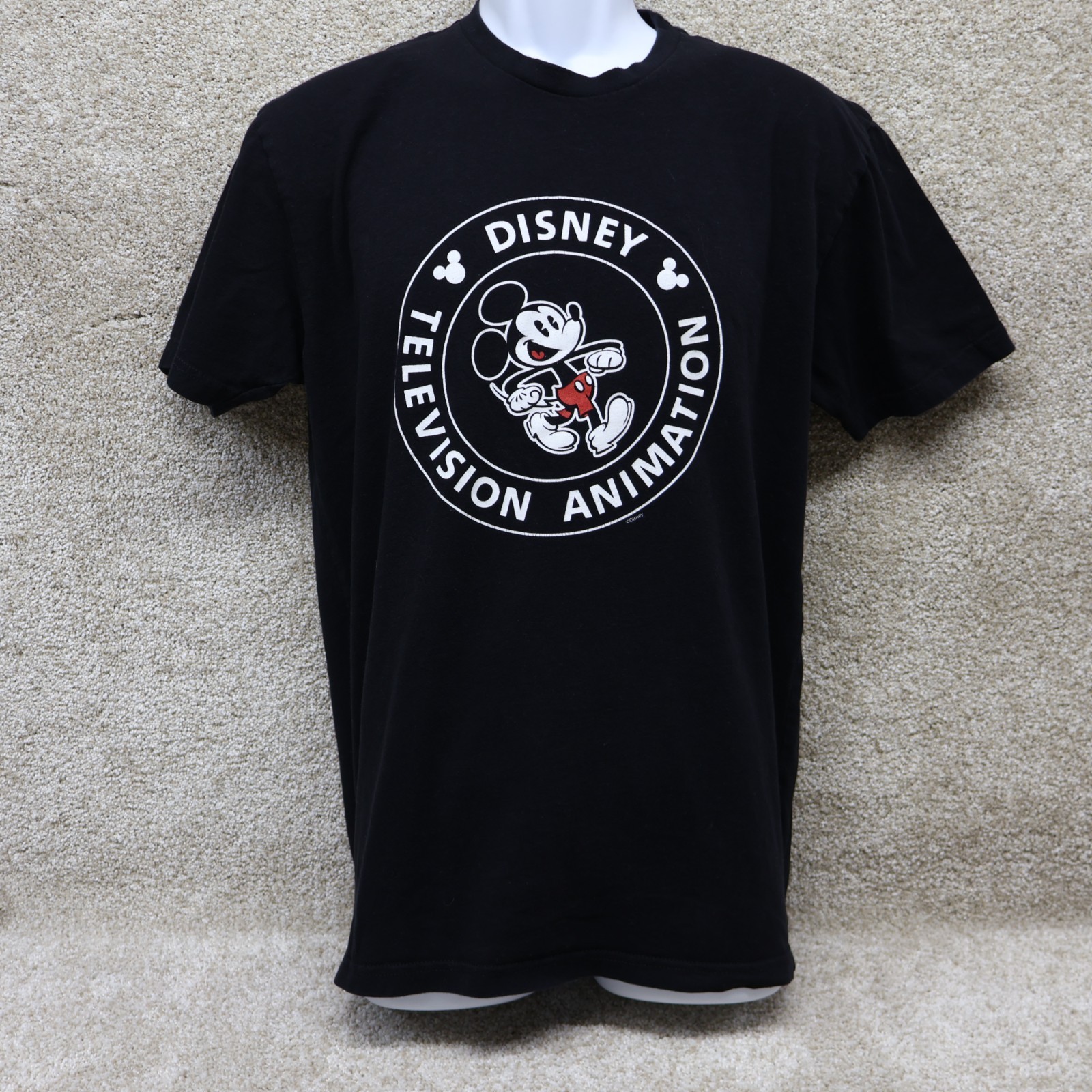 Disney Television Animation Mickey Mouse T Shirt L Black (see photo for flaw)