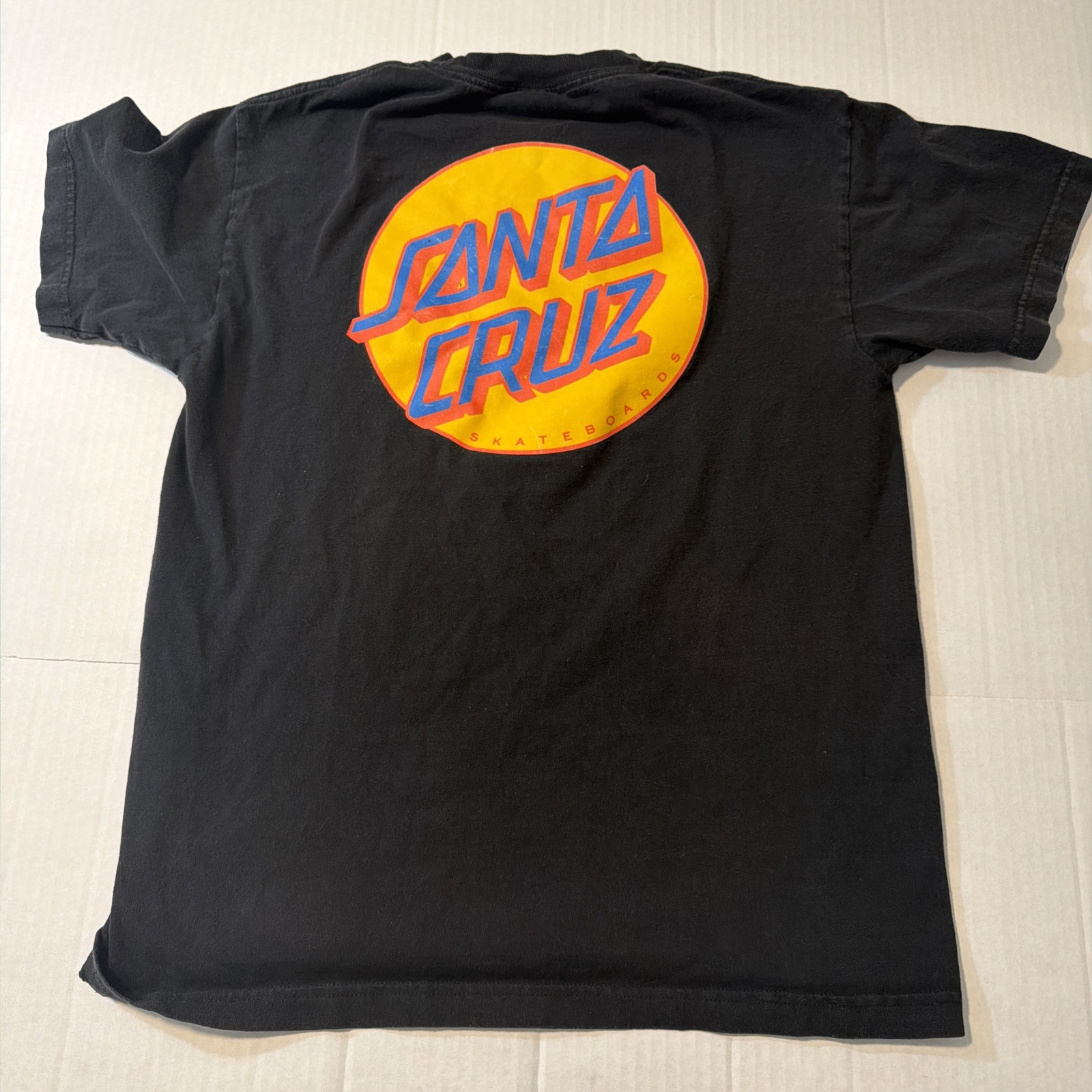Santa Cruz T Shirt Adult Medium Black Spell Out Logo Skater Skateboard Mens M gallery