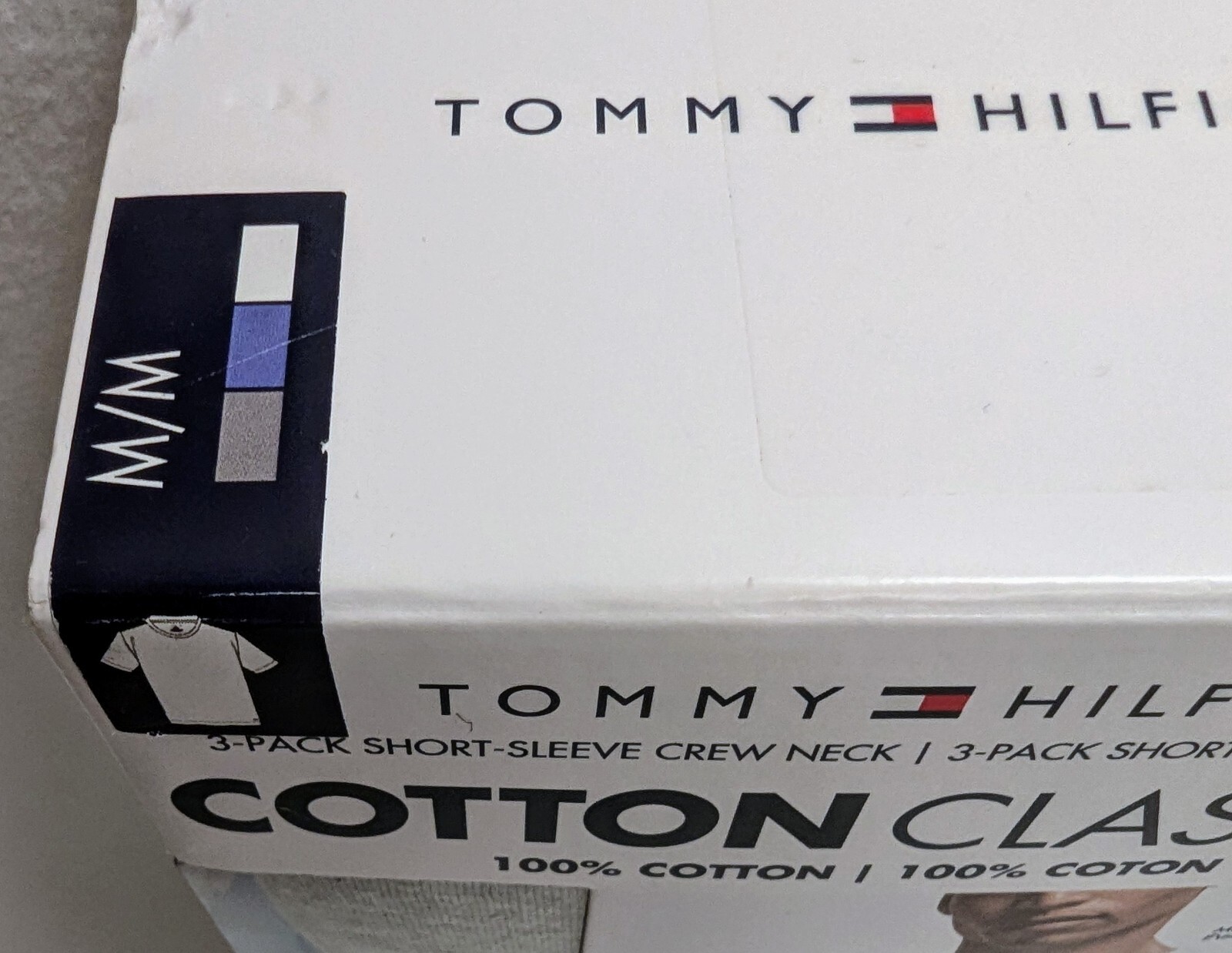 Tommy Hilfiger Men's Classic Crew Neck Tee T-Shirts 3-Pack MED Blue Gray White M gallery