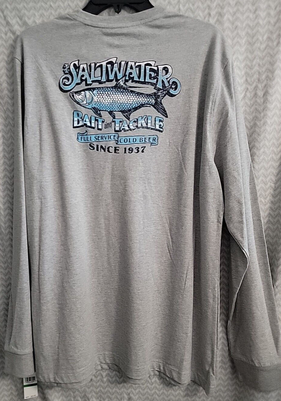 IZOD Saltwater Fishing Shirt Men's Large Bait & Tackle Beer SaltLife Ocean gallery