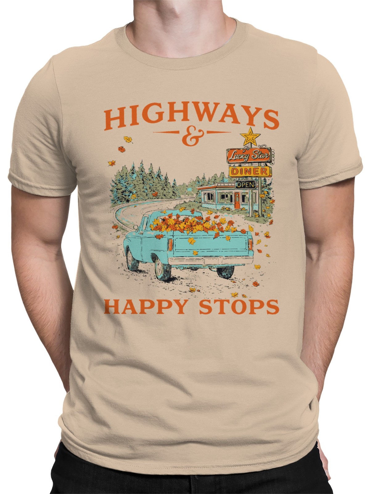 Highways & Happy Stops Autumn Scene Men's T-shirt gallery