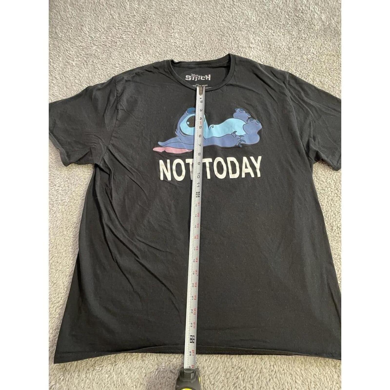 Disney Stitch Shirt Mens XXL Black Not Today Graphic Tee T-Shirt Cartoon Movie gallery