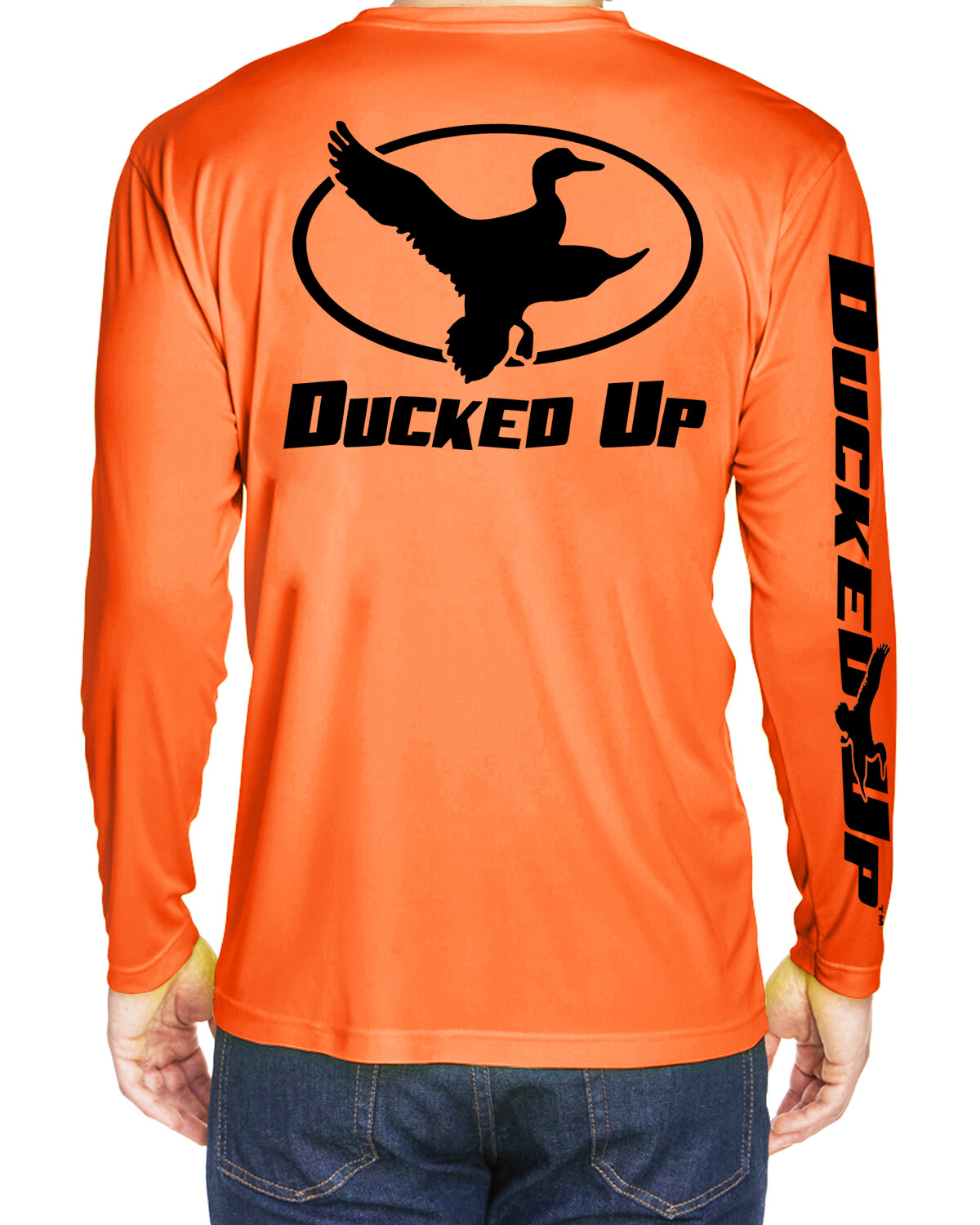 Ducked Up Duck hunting microfiber long sleeve t shirt 30+ uv moisture wicking gallery