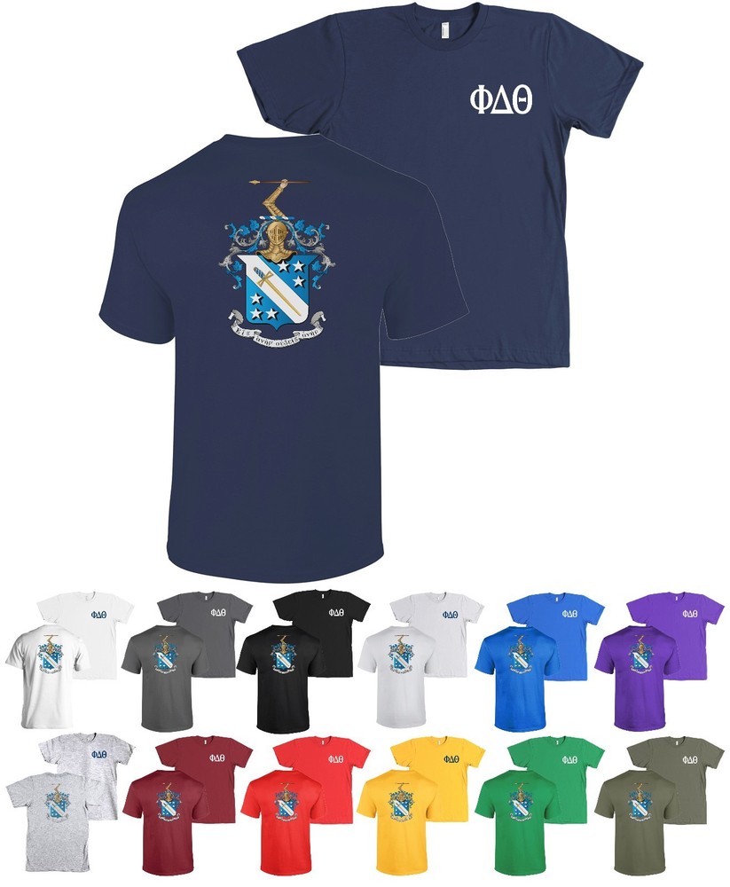 Phi Delta Theta Fraternity Bella + Canvas Shirt Phi Delt Crest – NEW