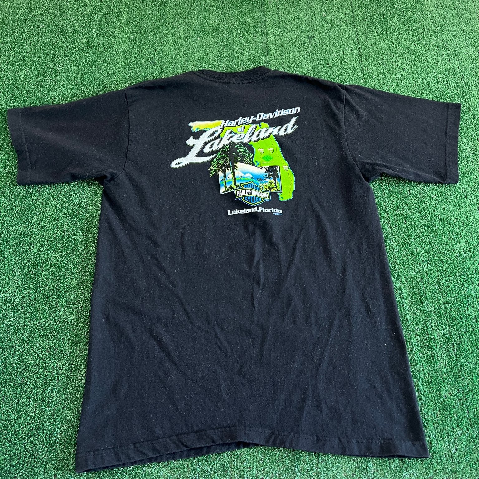 Vintage Harley-Davidson Live to Ride T-Shirt Mens Large Black USA Flames Y2K gallery