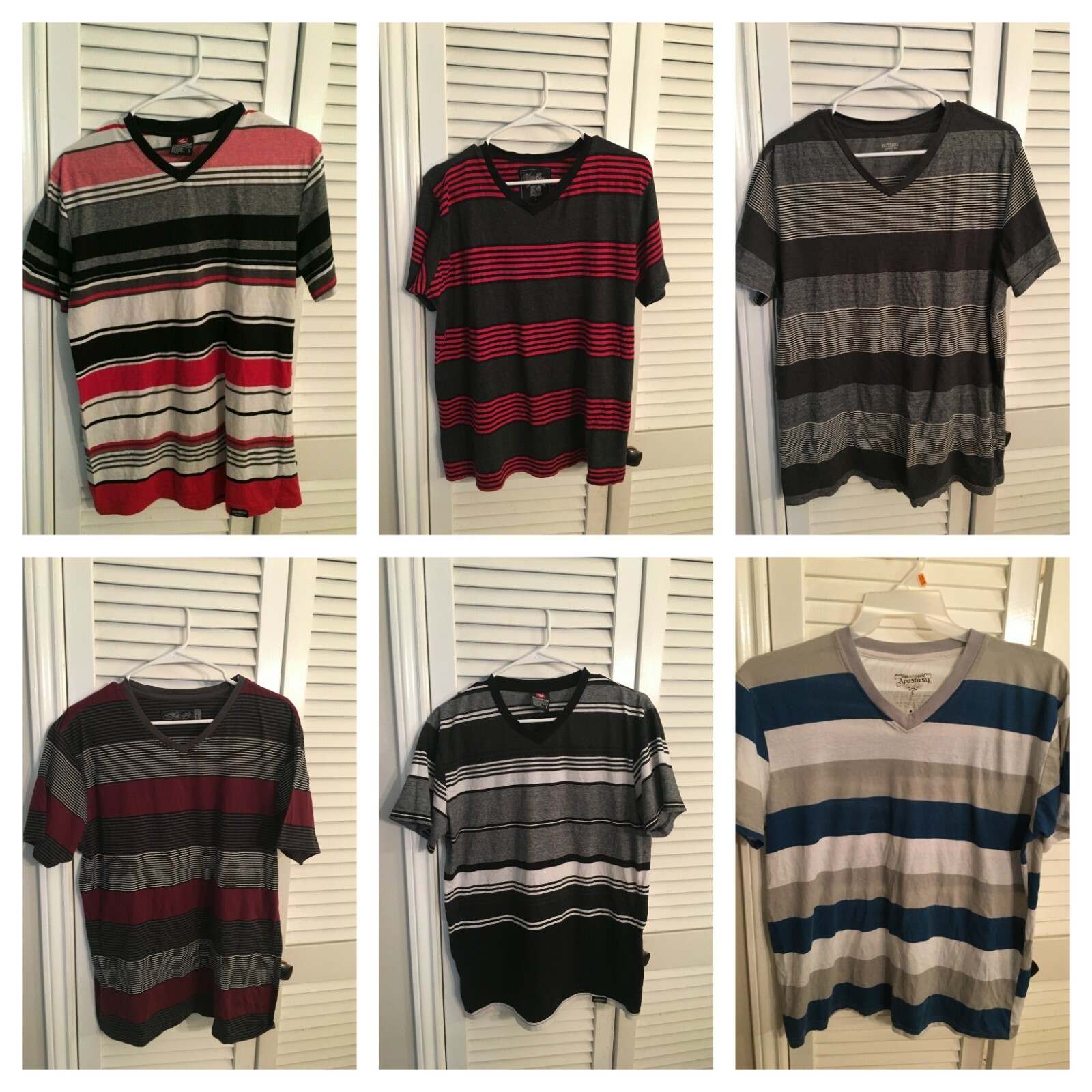 Men’s V-Neck Short Sleeve T-Shirts Size L – Multiple Brands
