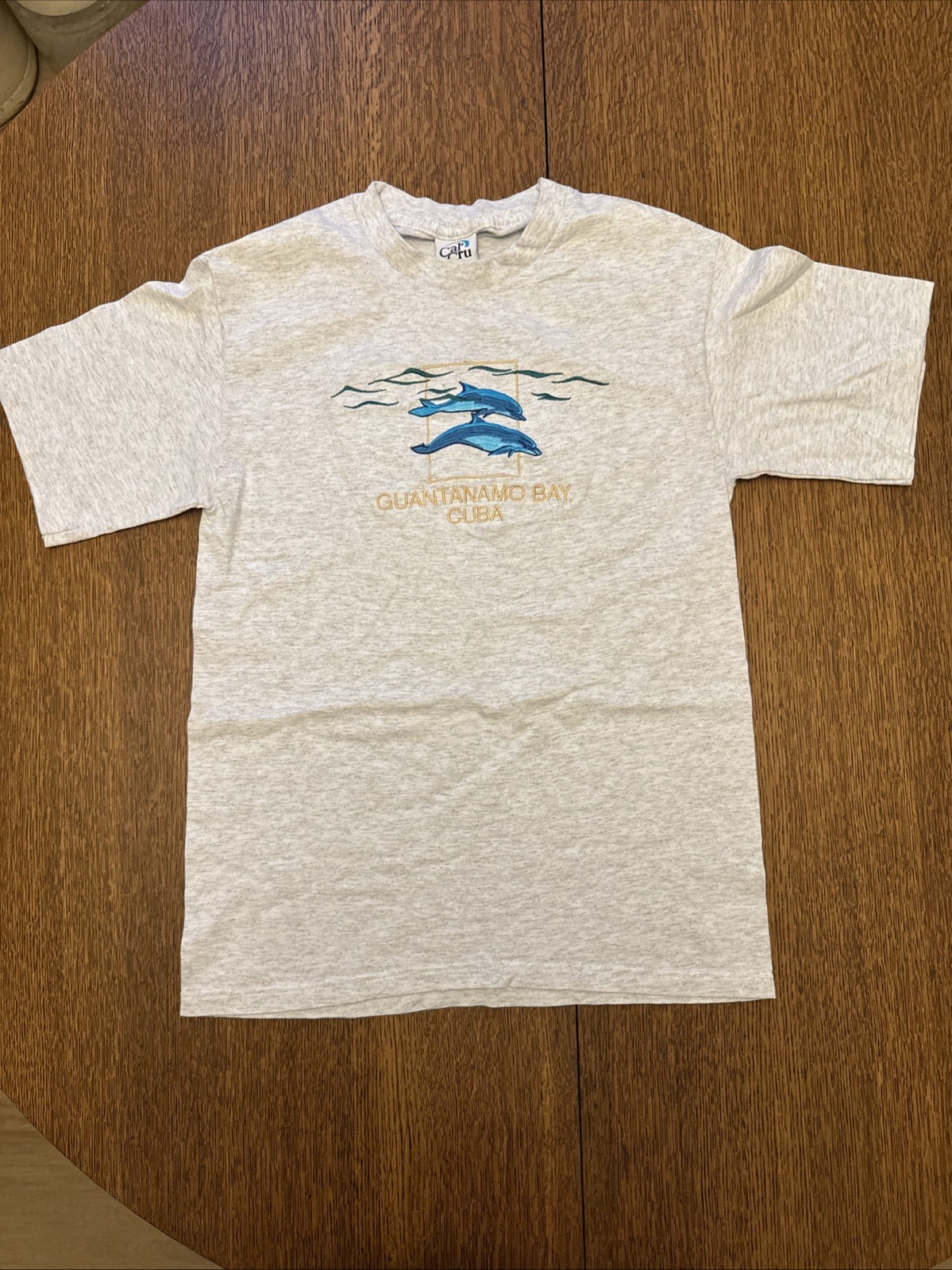 RareVintage Cal Cru Tag Dolphins, Stitched Guantánamo Bay T-Shirt Graphic Cuba S gallery