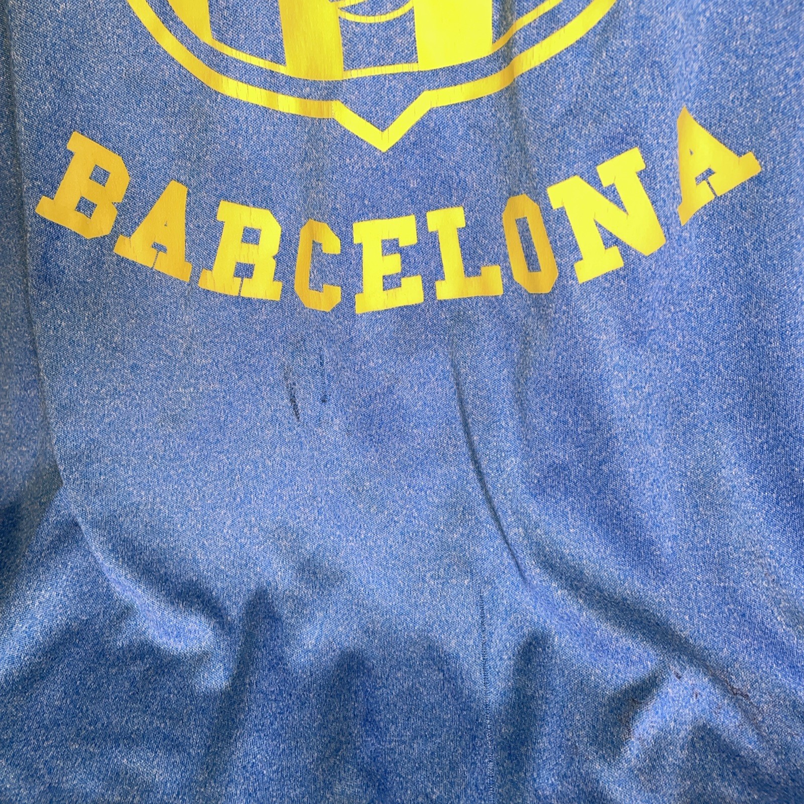 FC Barcelona Men's T Shirt Short Sleeve Shirt Size Medium Has Some Wear, Stain gallery