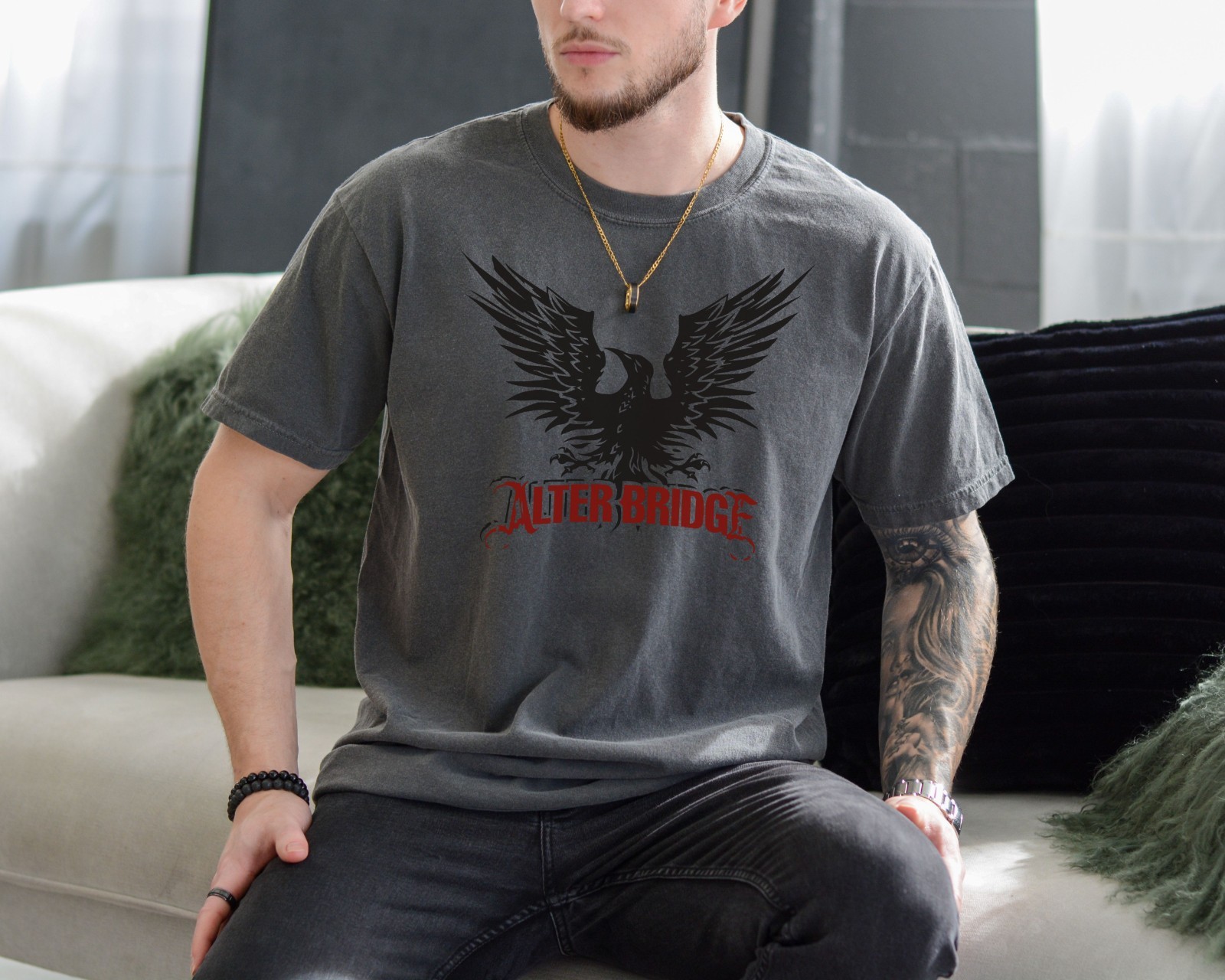 Alter Bridge Blackbird T-Shirt Rock Band Premium Vintage Black Comfort Color Tee gallery