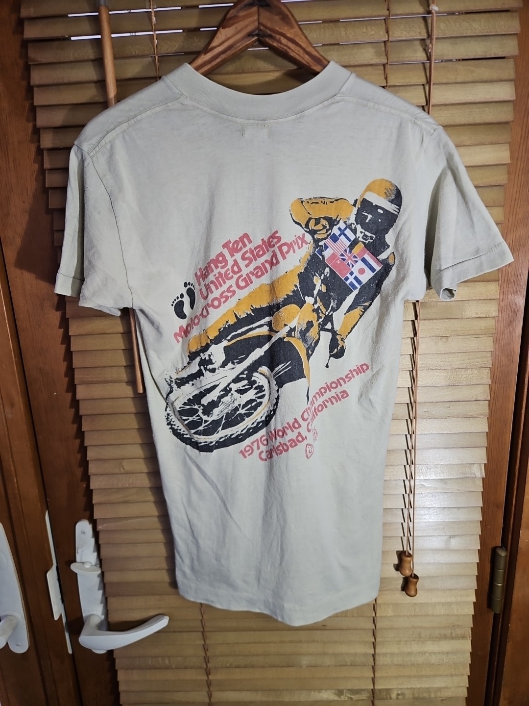 True Vintage 70s 1976 Hang Ten Motocross California Grand Prix Tee T Shirt M