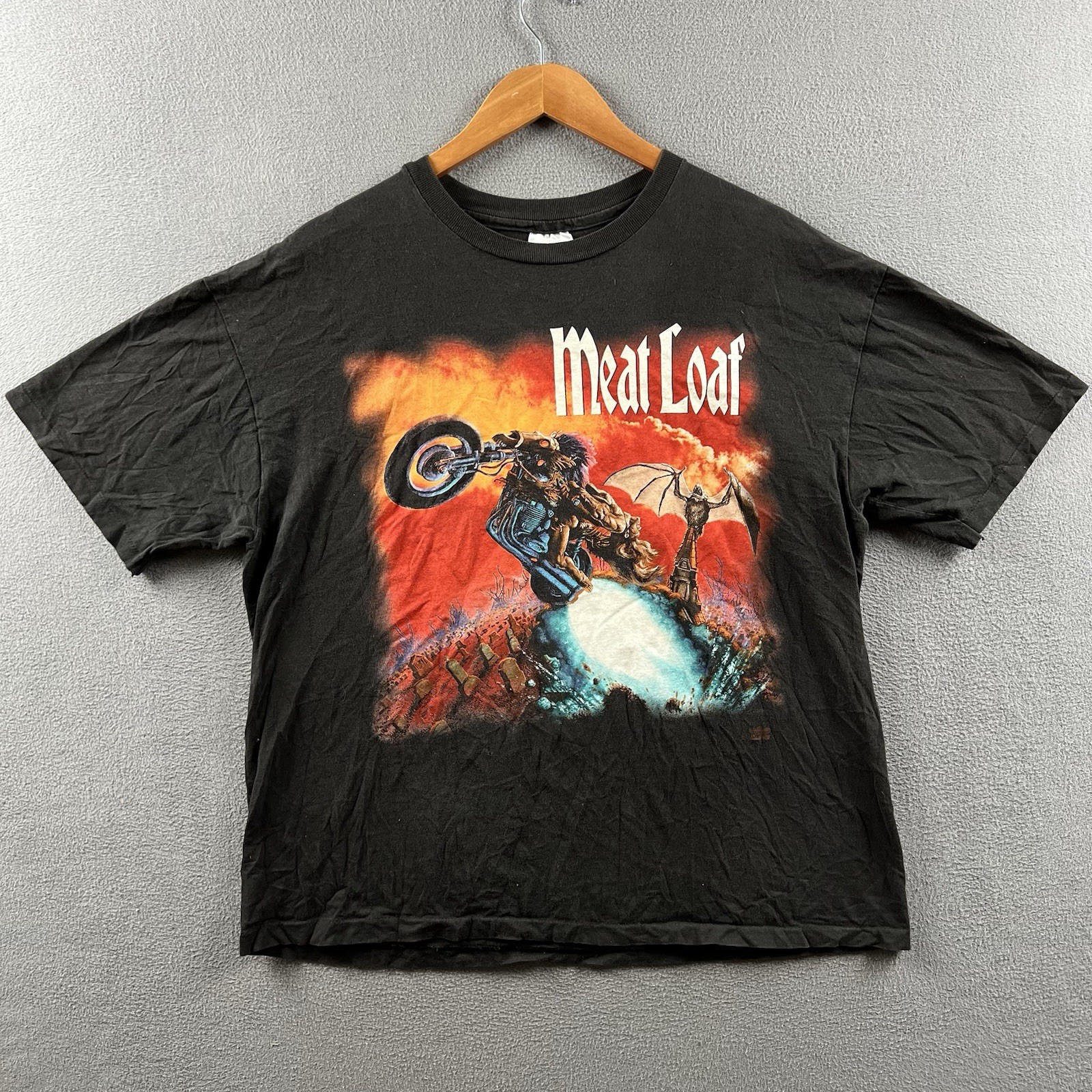 Vintage Meatloaf Shirt Mens XL Black 90s Bat Out Of Hell World Tour Single Stitc gallery