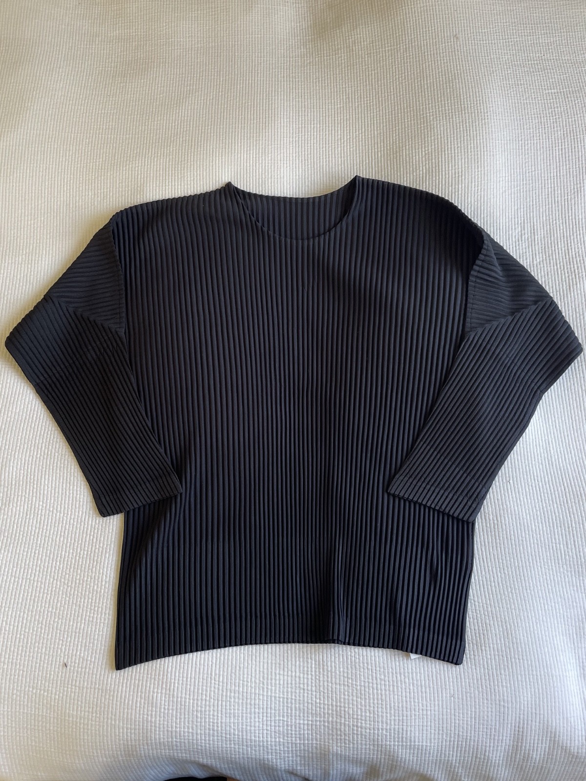 Issey Miyake Homme Plisse Black pleated Long sleeve Shirt gallery