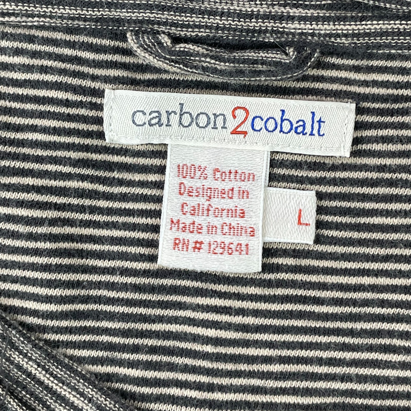Carbon 2 Cobalt Pocket T Shirt Men Large Brown Striped V Neck Short Sleeve gallery