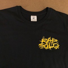 B&C Collection Mens Medium Black Cotton Short Sleeve Rap Solo Graphic T-Shirt