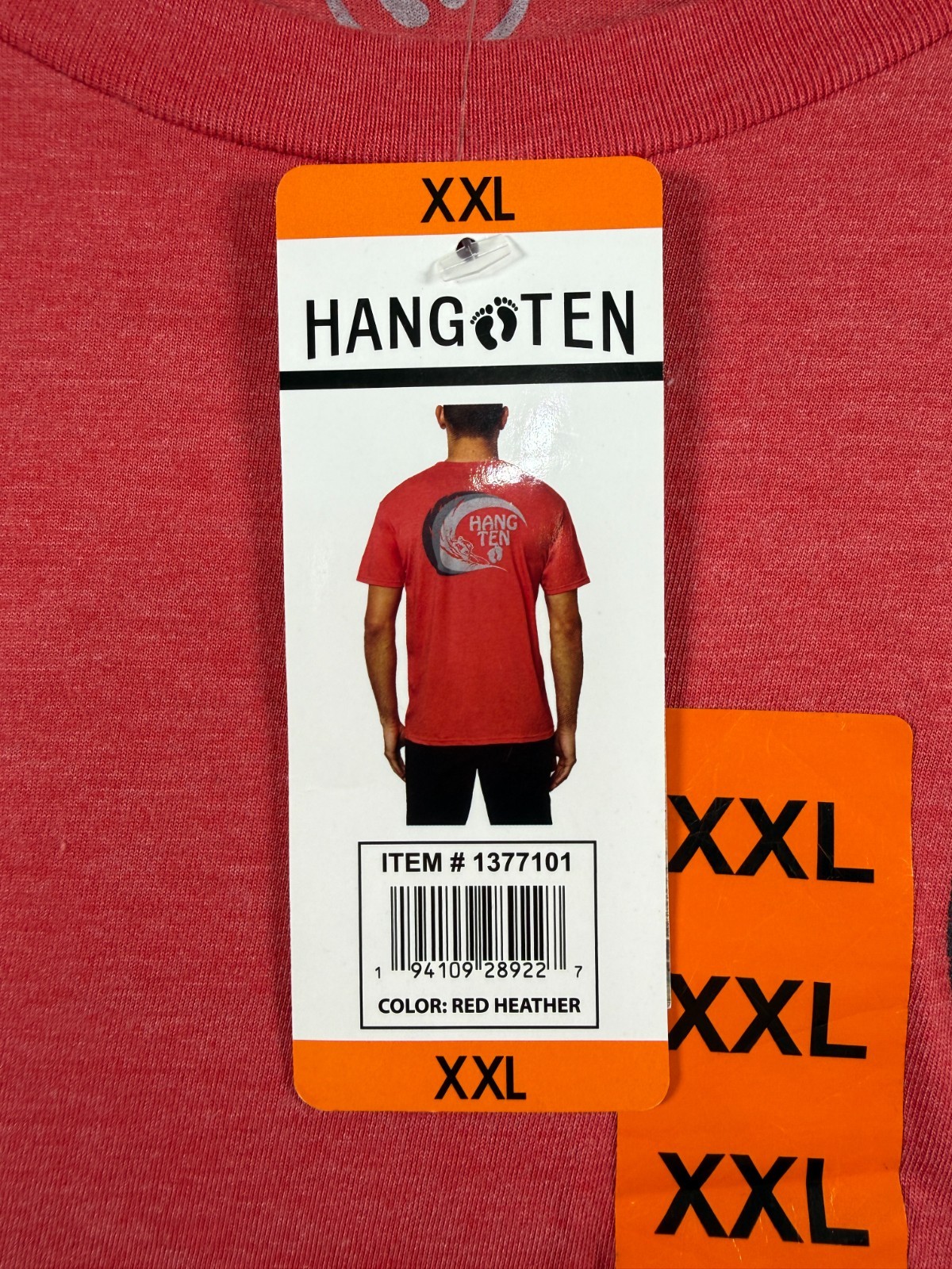 NEW Hang Ten Graphic Tee Red Heather Mens 2XL gallery