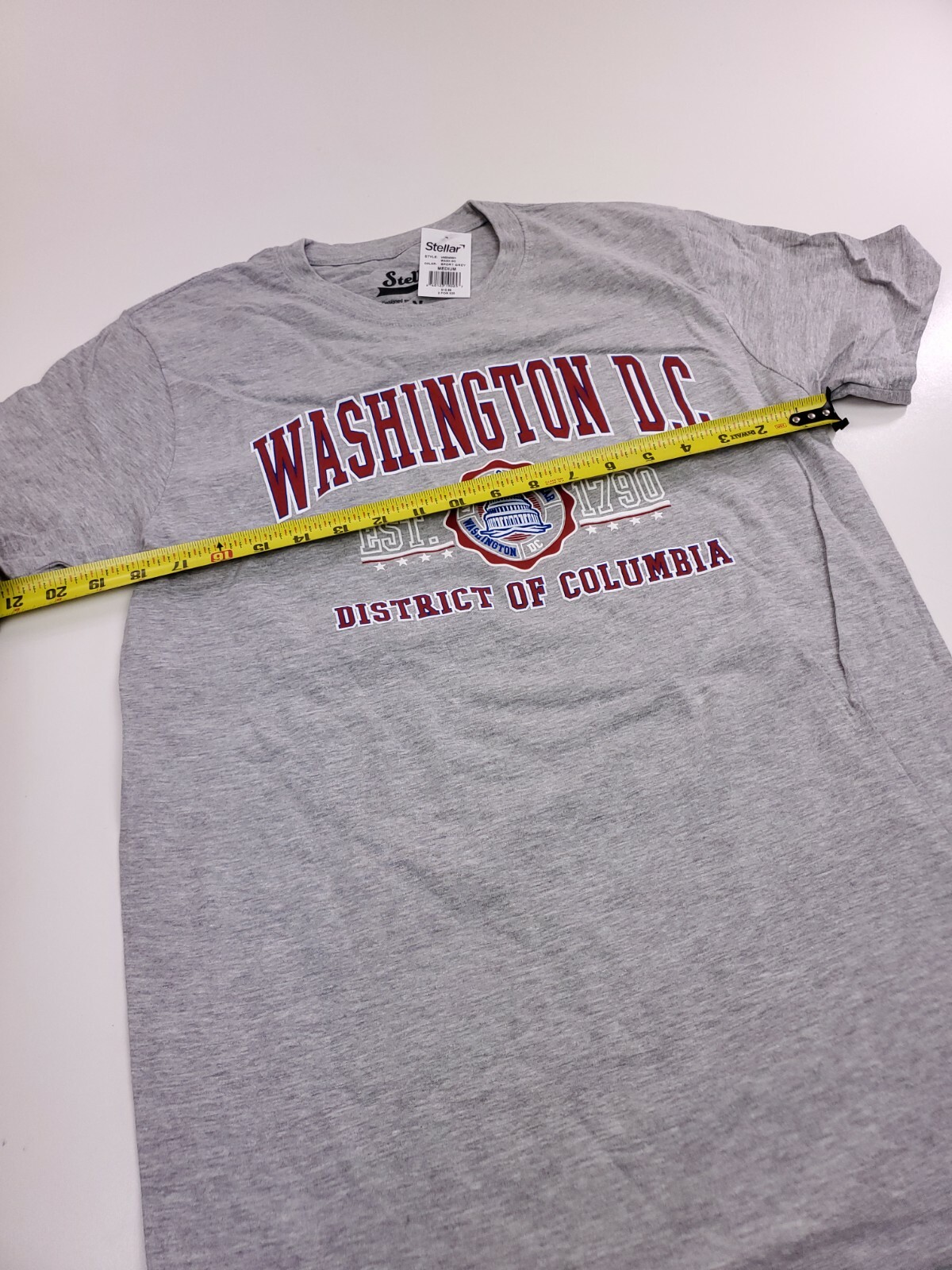 Stellar Washington DC T-shirt Size M Medium Gray District of Columbia Cotton gallery