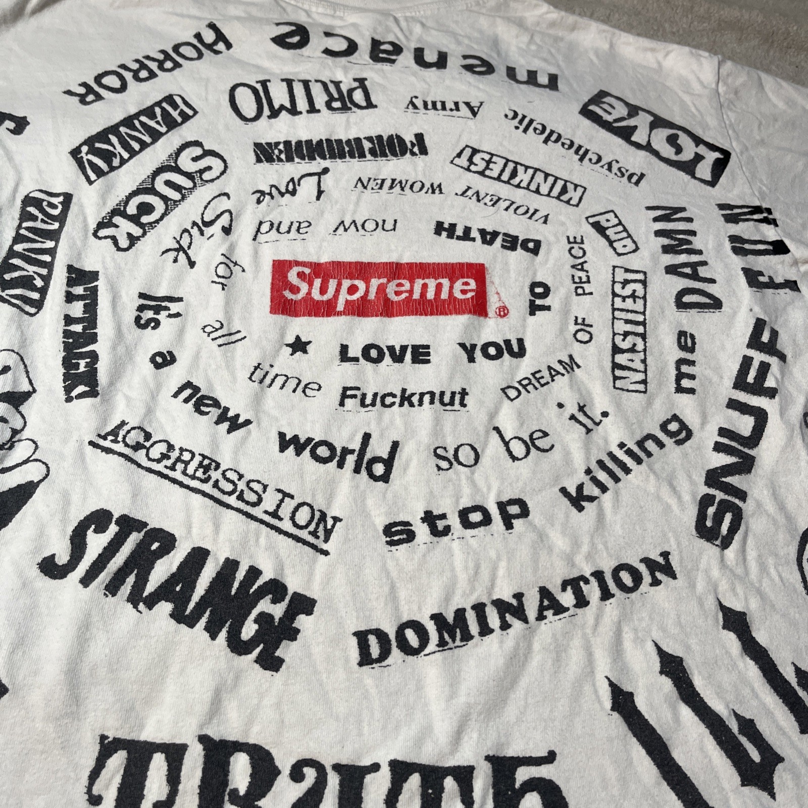 SUPREME SPIRAL TEE L SS21 WHITE DOUBLE-SIDED T-SHIRT SPRING SUMMER 2021 USA gallery