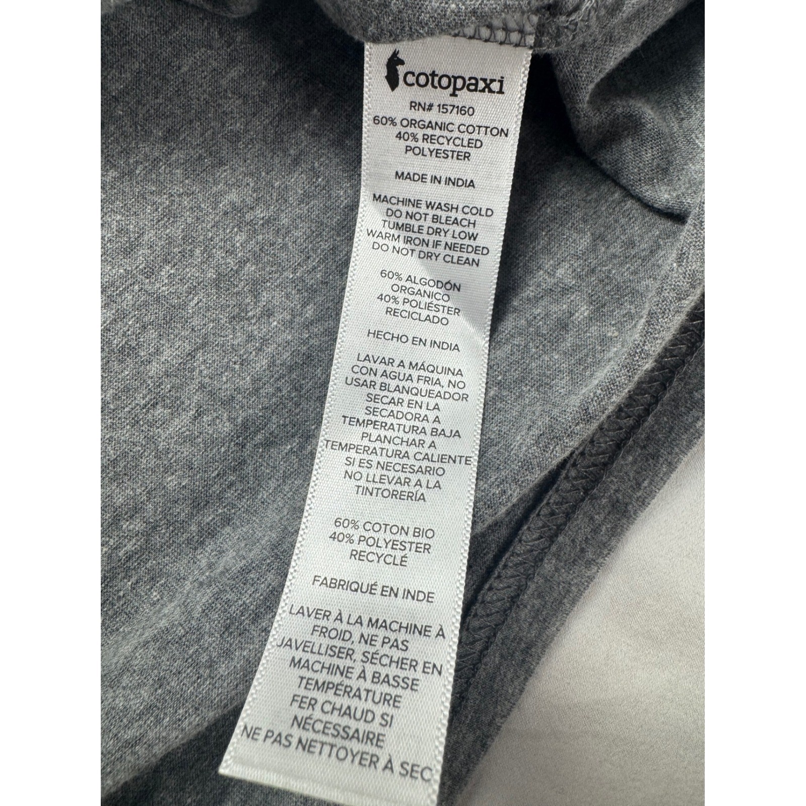 Cotopaxi Do Good T-Shirt MenvSmall Heather Grey Organic Cotton Recycled Poly NWT gallery