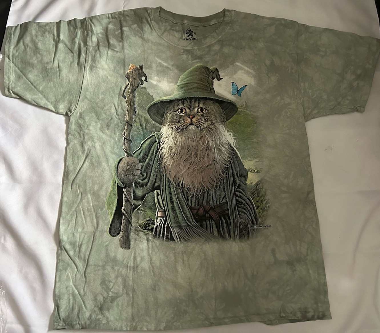 The Mountain Catdalf Print T Shirt Cat Gandalf Lord of the Rings Size XL Fantasy