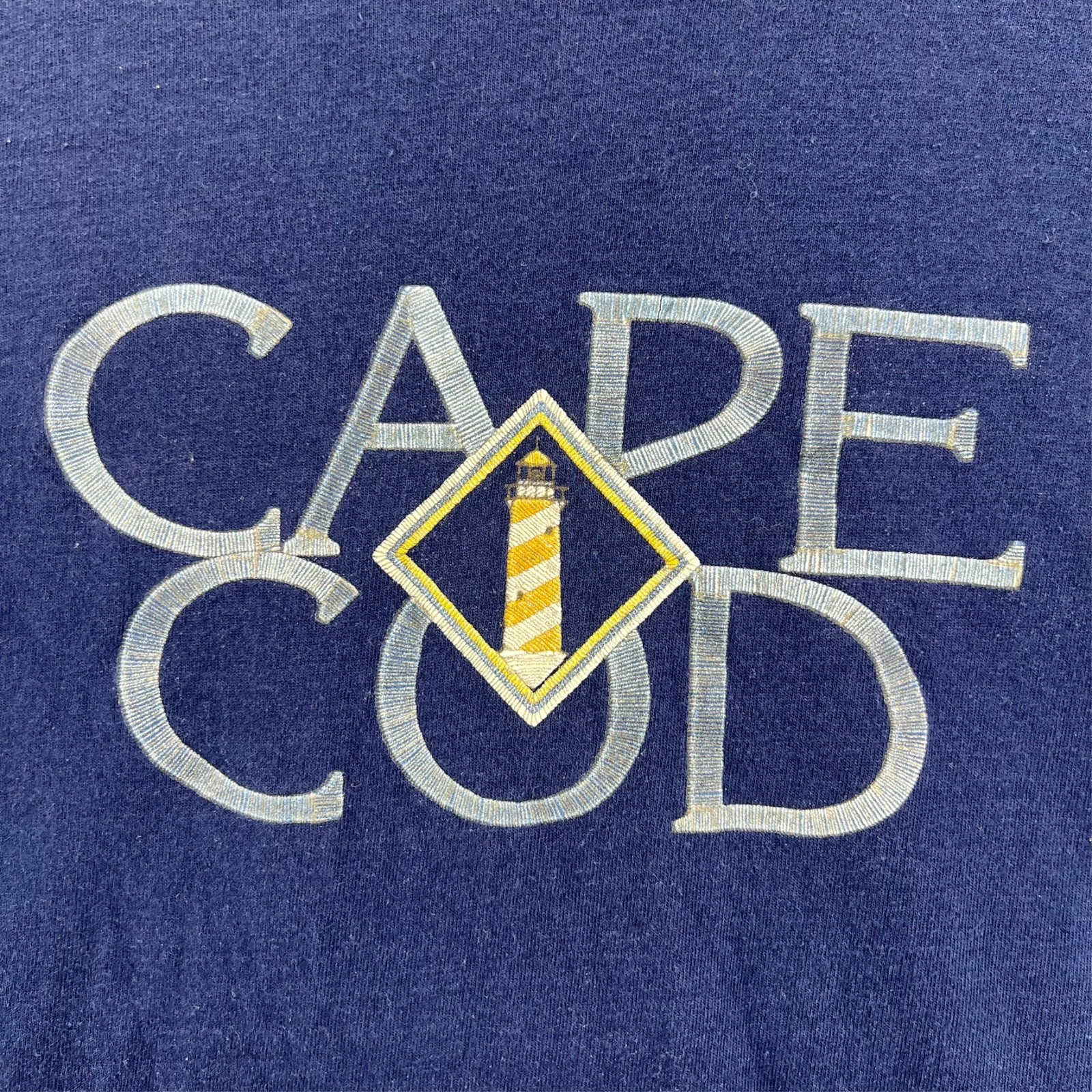 Vintage 90s Cape Cod MA Light House Graphic T-Shirt Navy Adult Large Hanes USA gallery