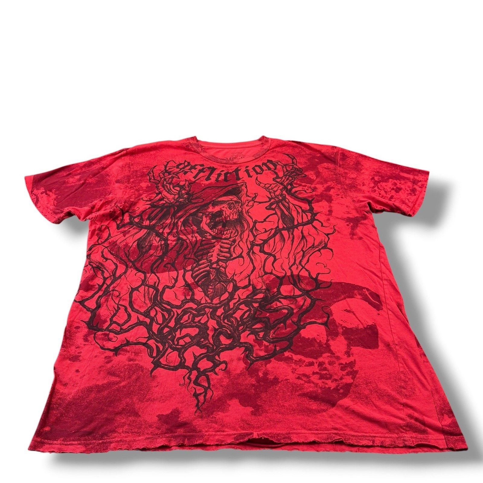 Affliction Signature Series x Misfits Sorrow Red/Black T-Shirt Mens Sz 3XL Rare