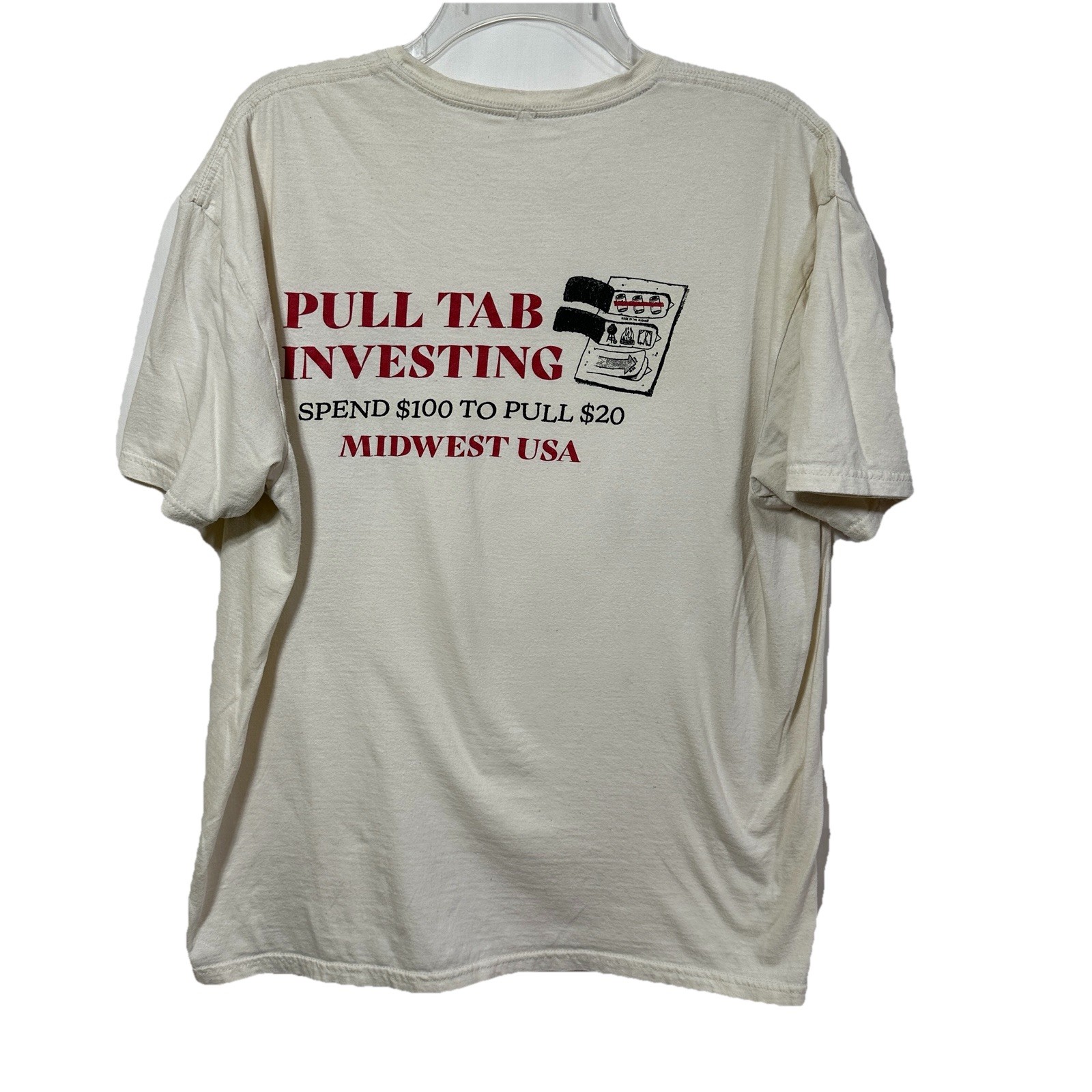 Vintage Pull Tab Investing Distressed XL T-Shirt Midwest USA Degenerate Gambling gallery