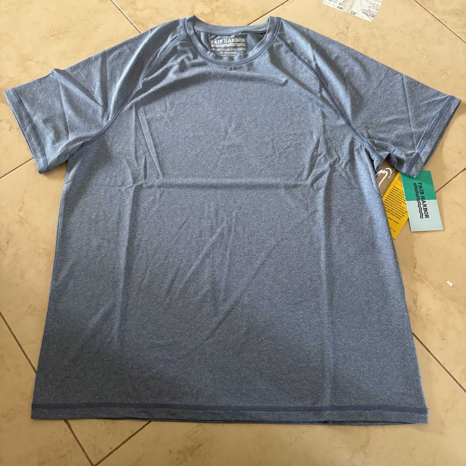 Fair Harbor Breezeknit Tee Shirt Heather Navy - Men’s Sz Medium M gallery