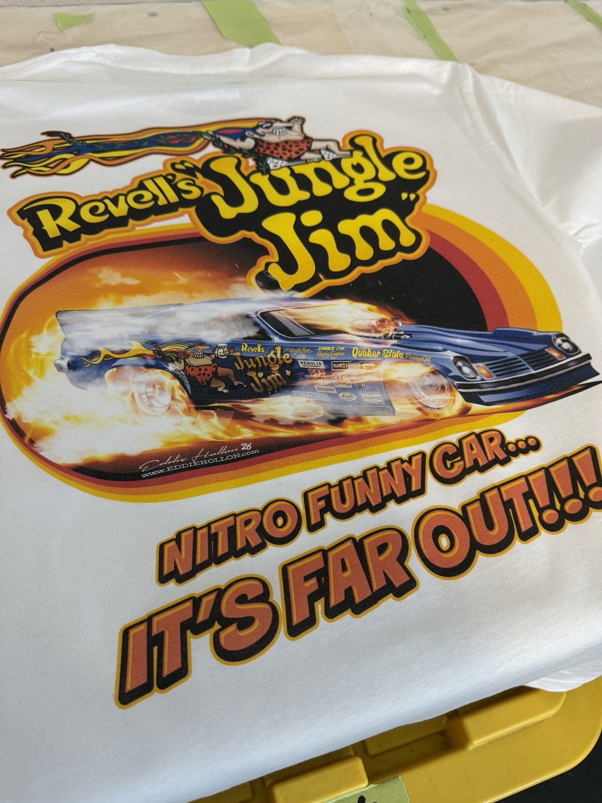 Jungle Jim Blue Vega on fire Vintage style T-Shirt (349) T-Shirt gallery