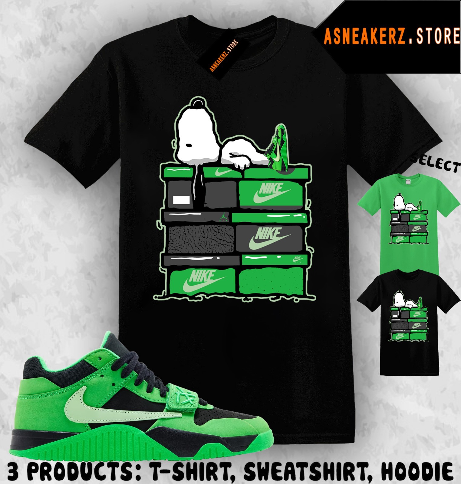 Shirt Match CJ1 Travis Scott Green Spark Sneaker Matching Tee Sneakerhead S Dog gallery