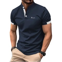 Spring Summer Men Casual Short Sleeve Stand Collar Polo T Shirt Men Sport Golf P