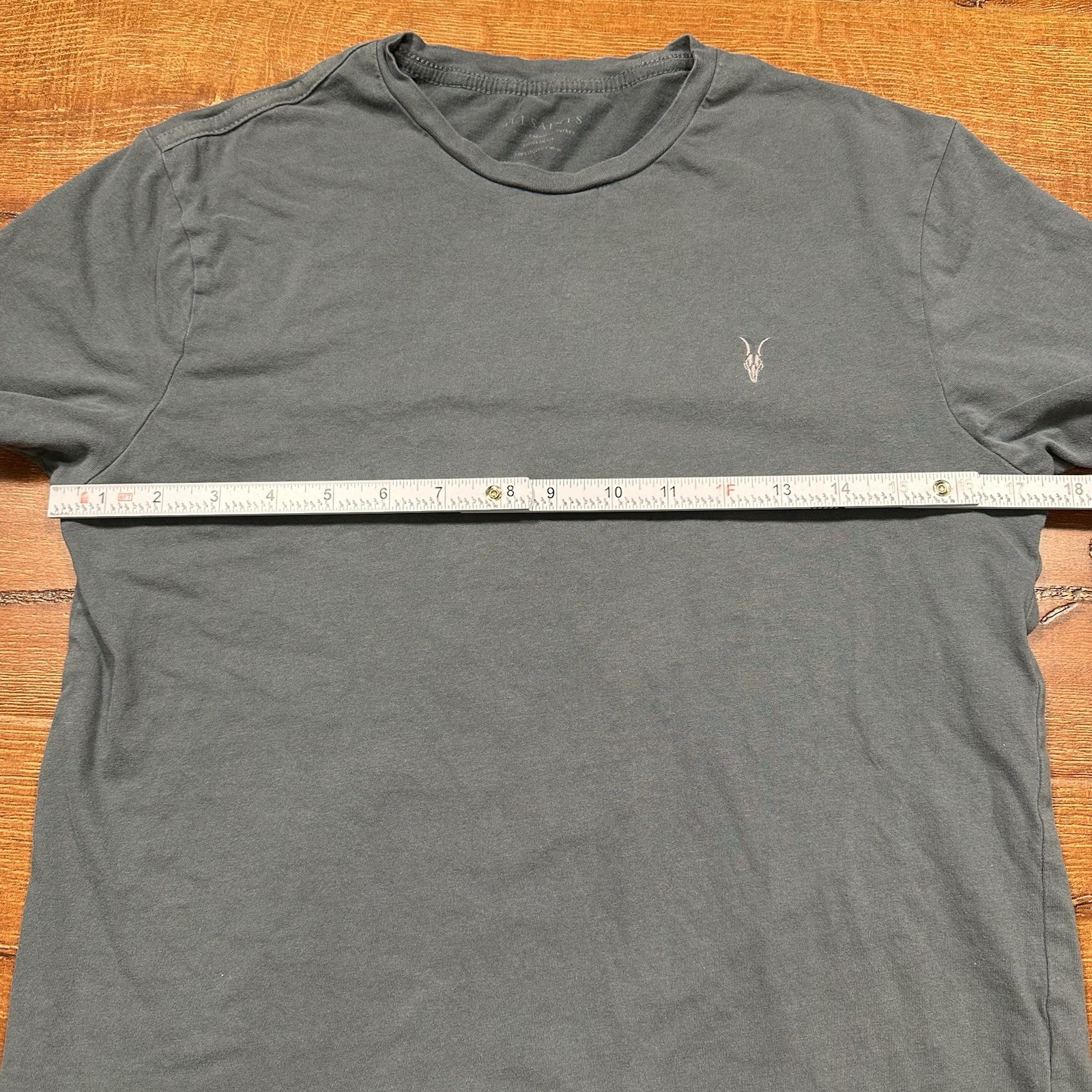 All Saints T Shirt Mens S Gray Short Sleeve Embroidered Logo City Designer Alt gallery
