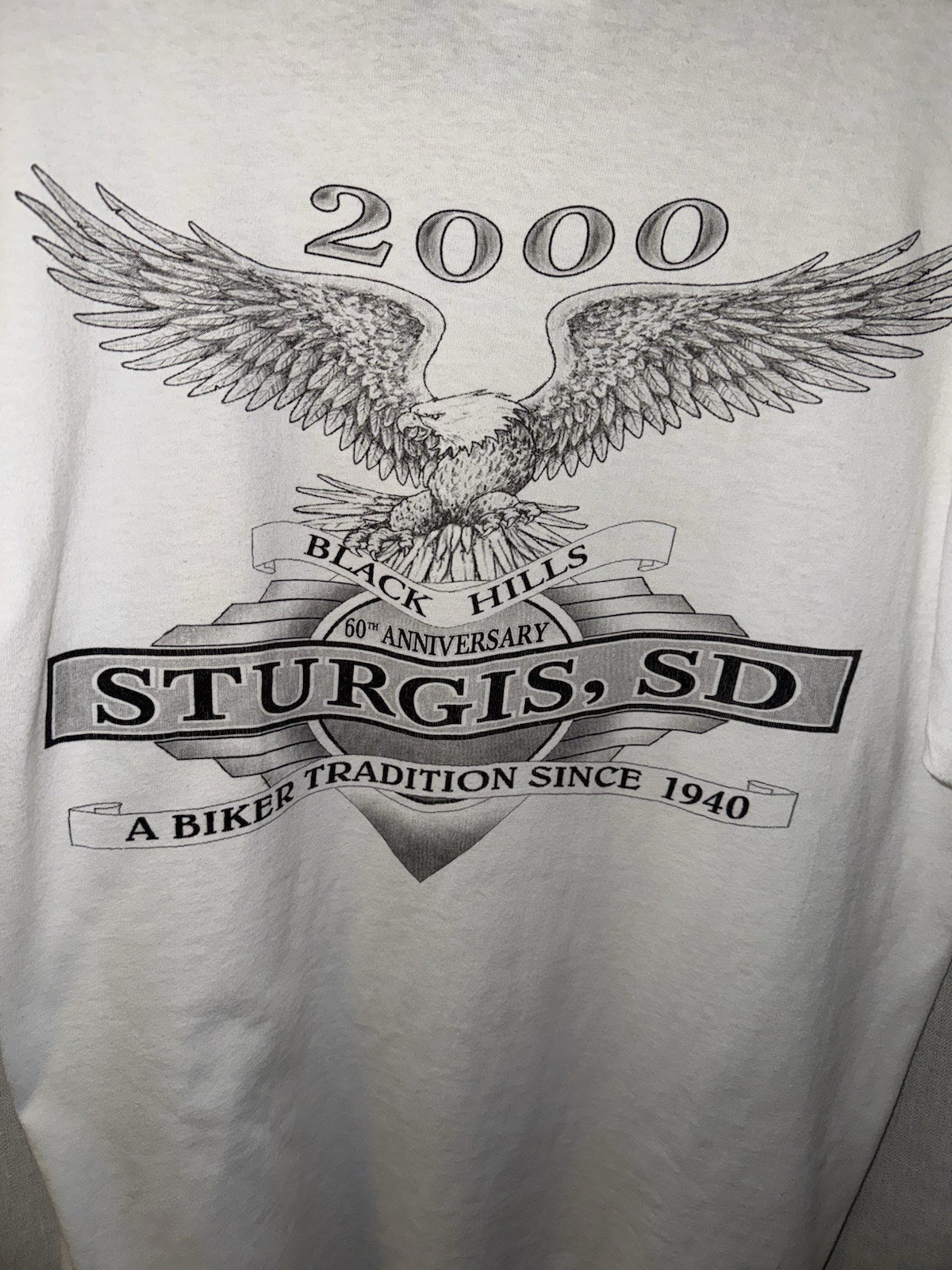 Y2K 2000 Medium Sturgis Black Hills Rally T-Shirt SD Eagle Biker Harley VGC gallery