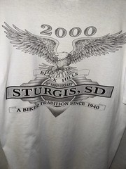 Y2K 2000 Medium Sturgis Black Hills Rally T-Shirt SD Eagle Biker Harley VGC