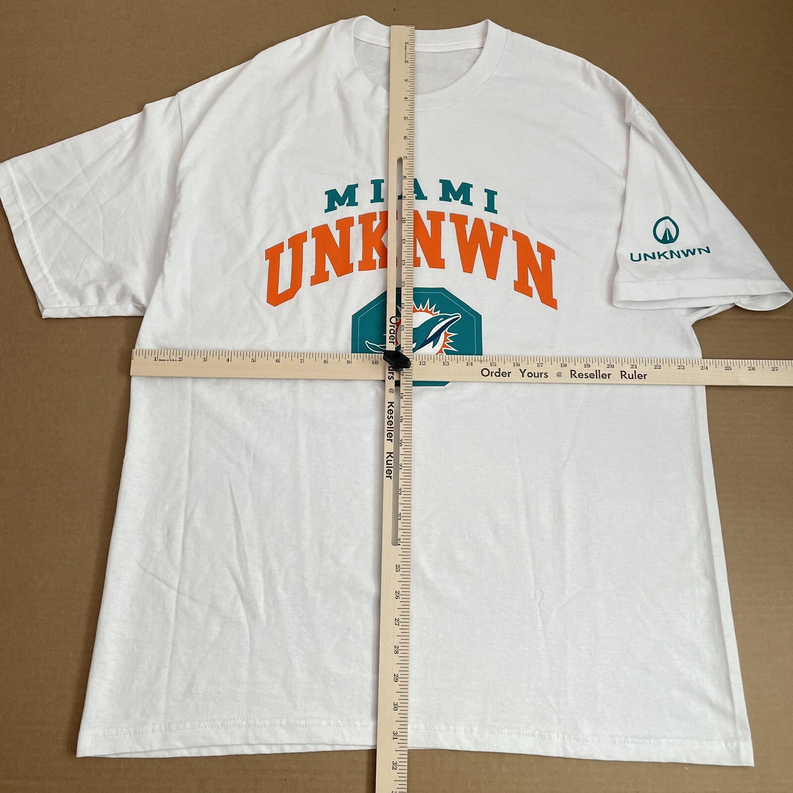 UNKNWN Shirt Adult Extra Large White Teal LeBron Miami Basketball Mens Spellout gallery