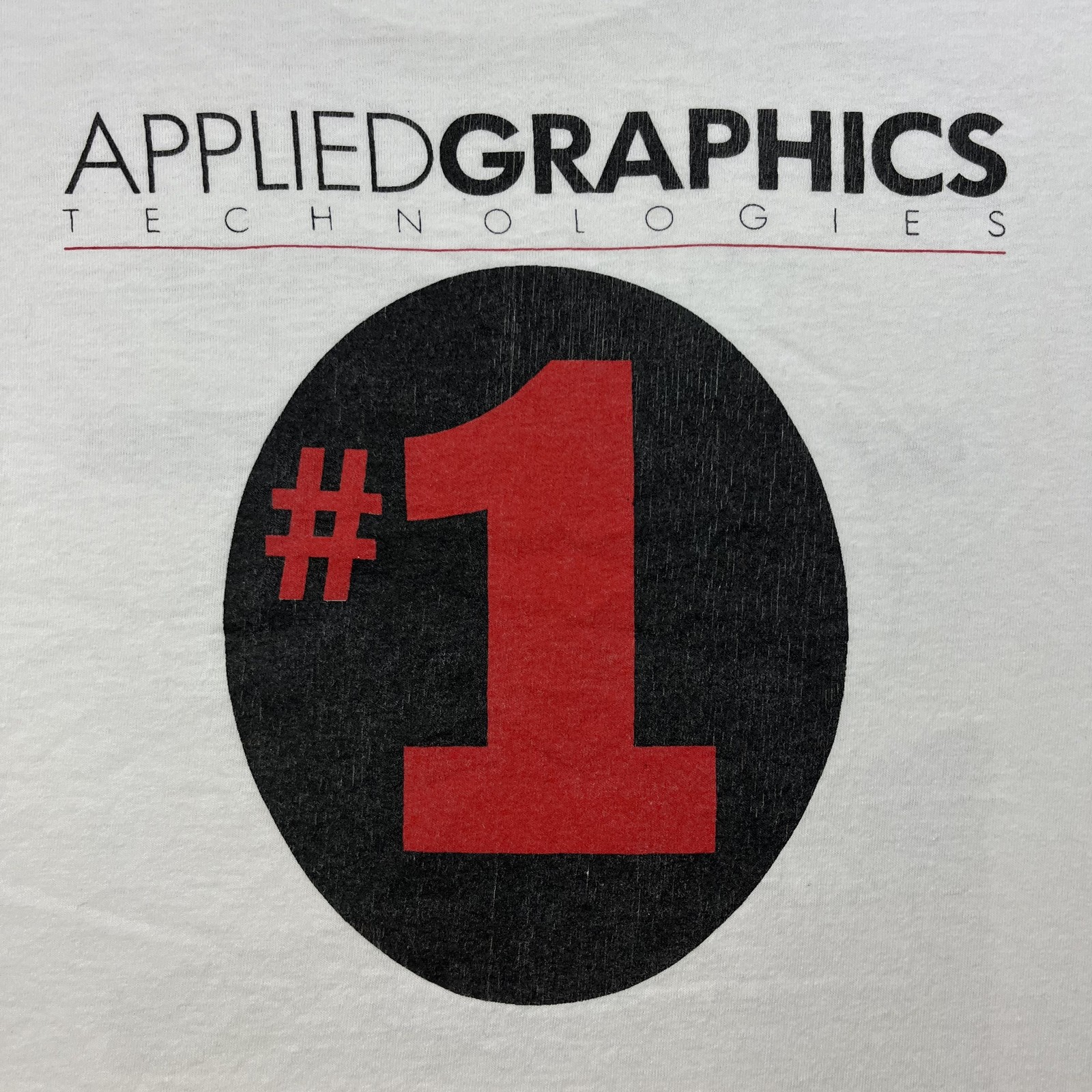 Vintage Applied Graphics T-Shirt Adult Medium White Technology Baseball USA 90s gallery