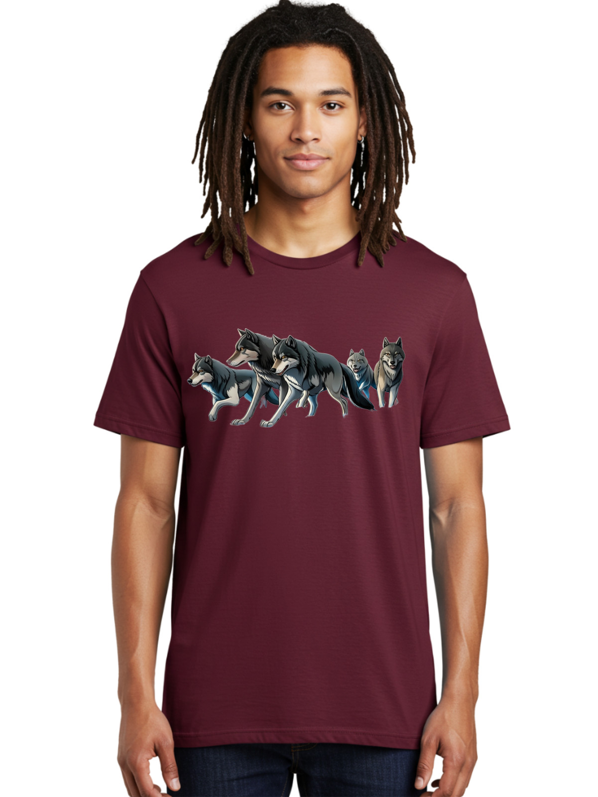 Pack-Of-Wolves-2 Mens Graphic Tee, 100% Cotton, Casual Summer Wear