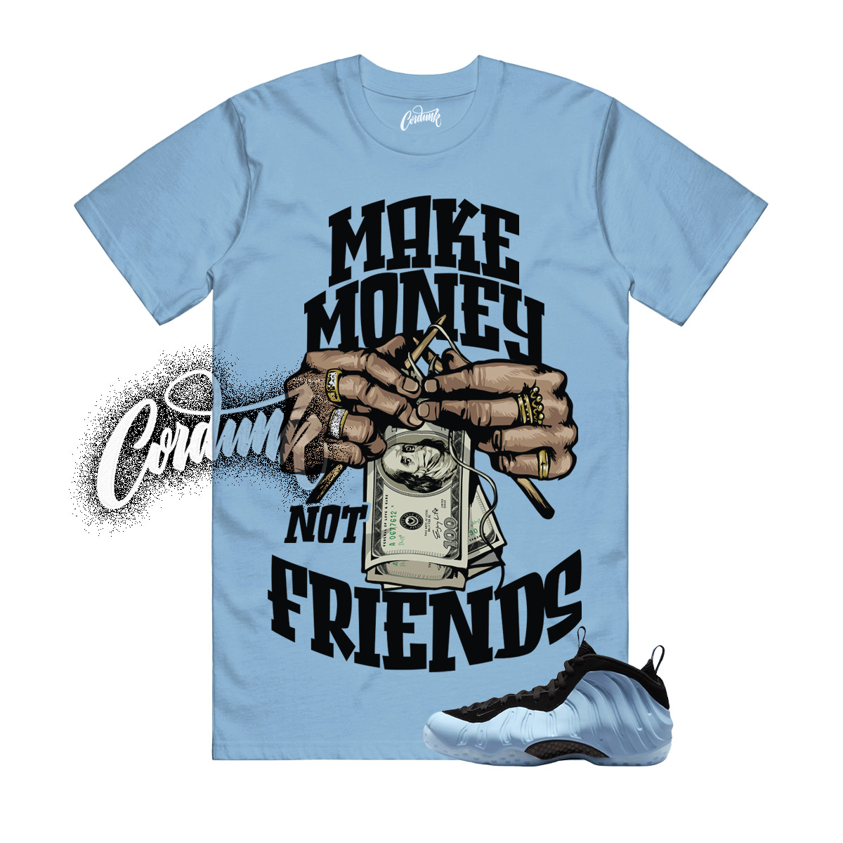 Foamposite Psychic Blue Black Air One T Shirt Match MM gallery