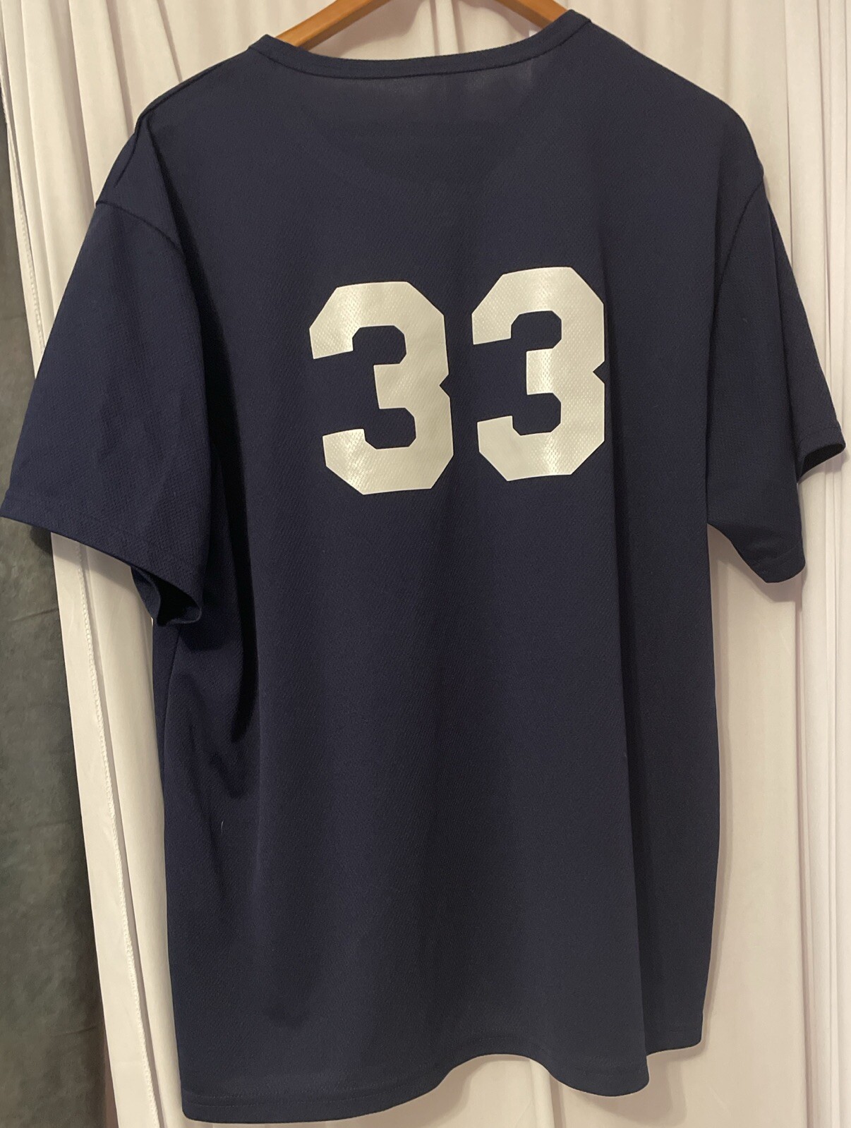 Men's Size XL Atlanta Braves MLB #33 Blue Polyester JERSEY gallery