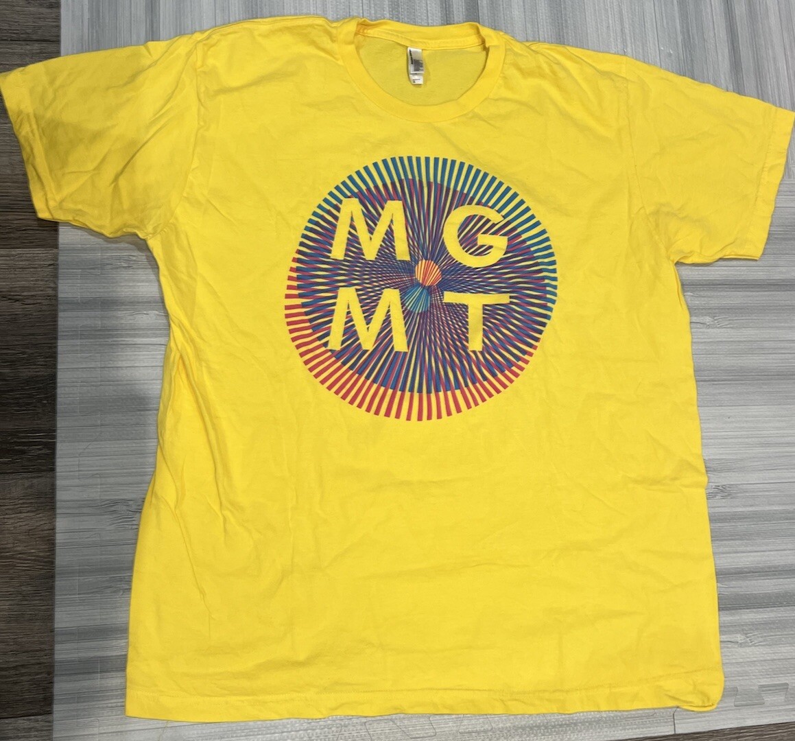 Mgmt Op Art Shirt Yellow Size XL