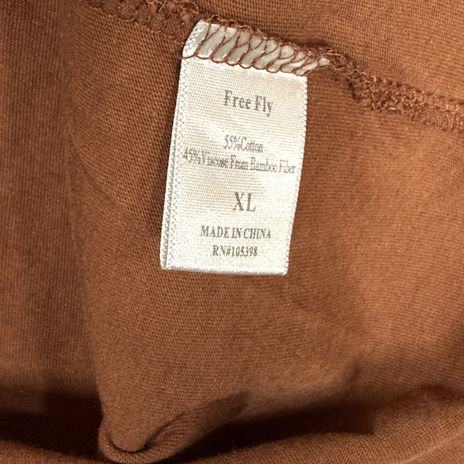 Free Fly Shirt Mens XL Henley Bamboo Blend Long Sleeve Rust Brown Minimalist gallery