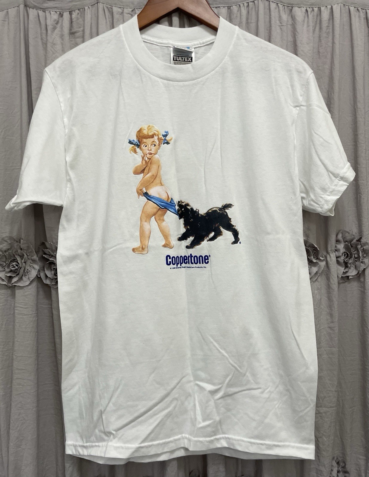 Vintage 1998 Coppertone Sunscreen Humor Graphic T-shirt Size Medium Blitzz Rare