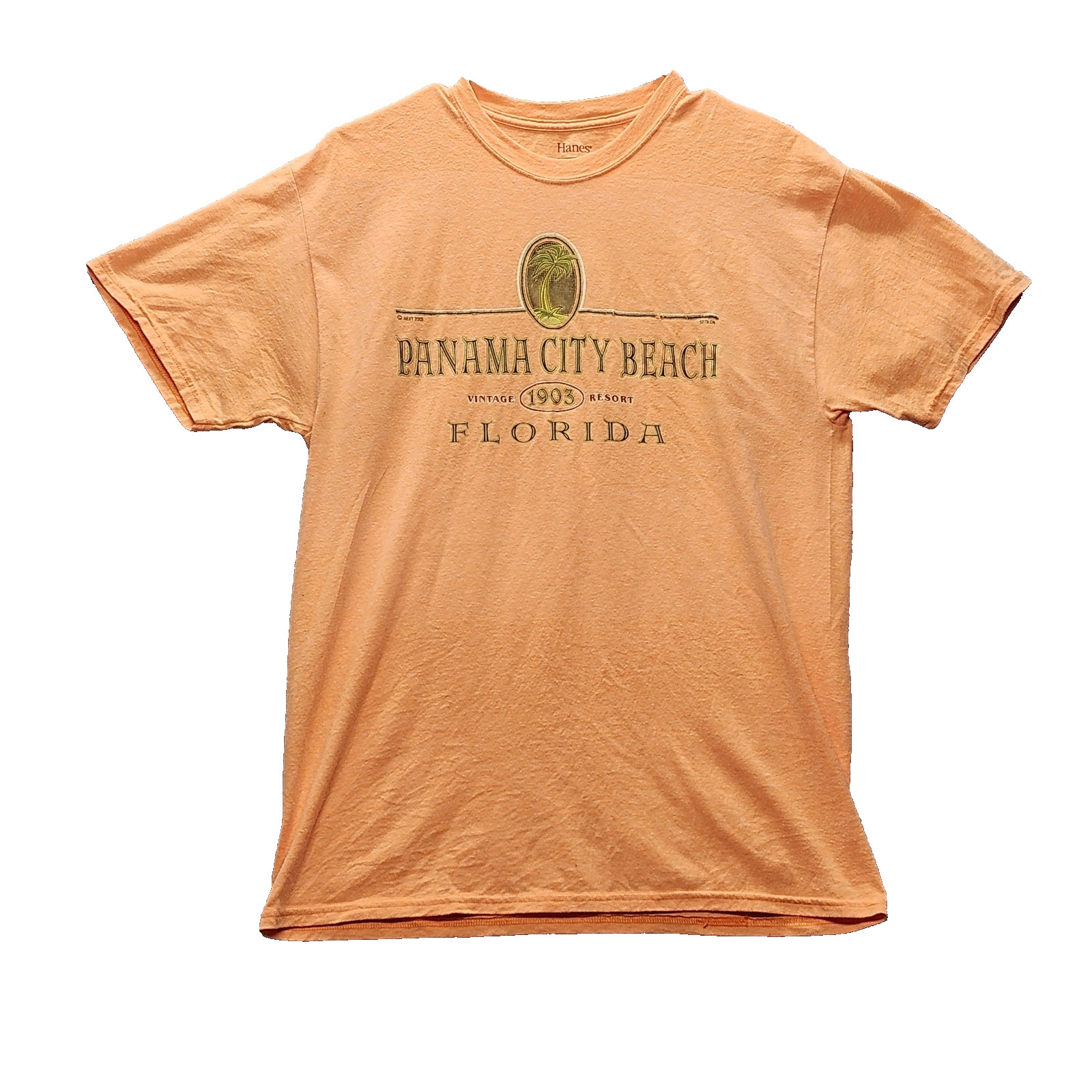 Vintage Hanes ComfortBlend Panama City Beach FL T-Shirt M Orange Florida Souveni gallery