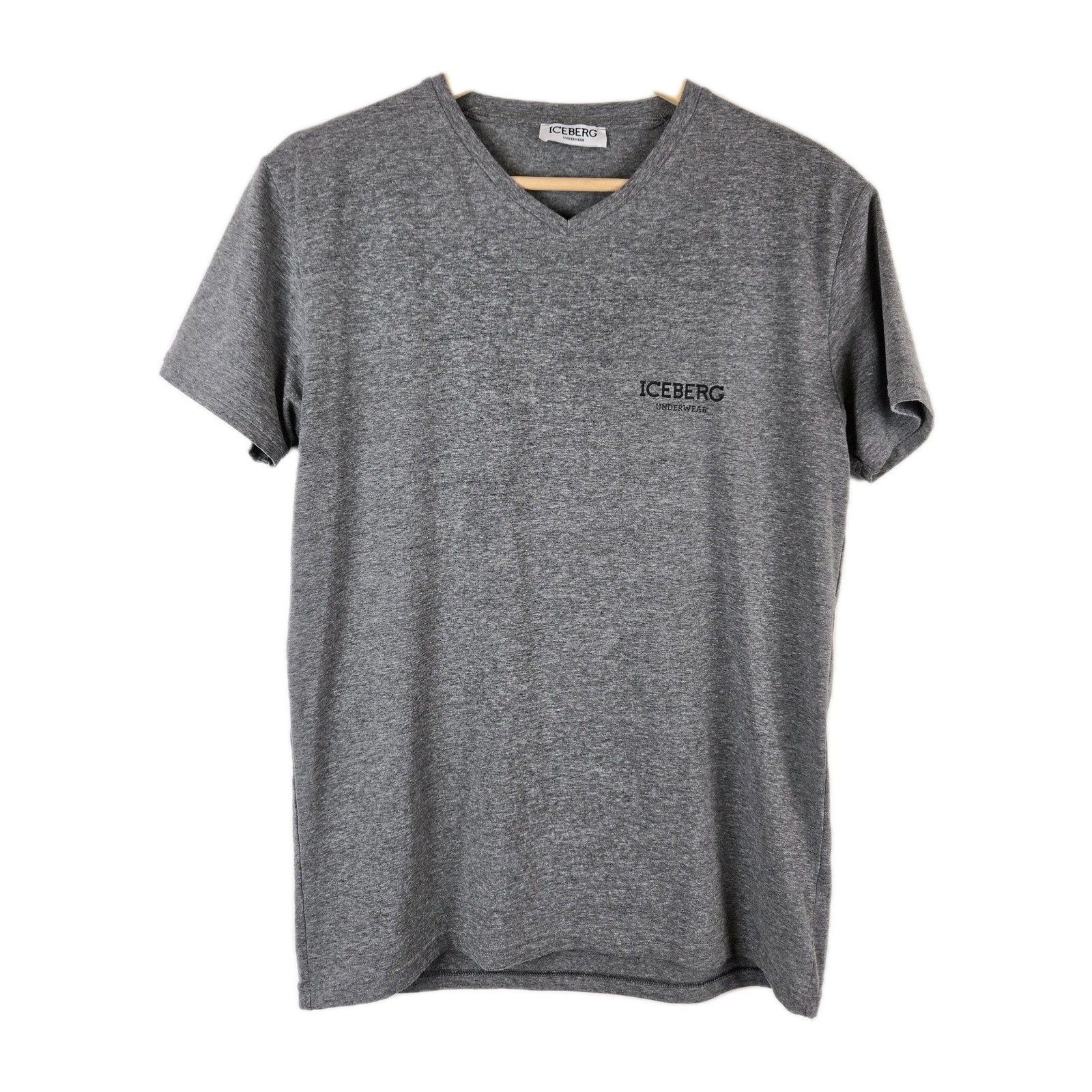Iceberg Tshirt Mens Small Gray V-neck Lounge Casual Cotton gallery