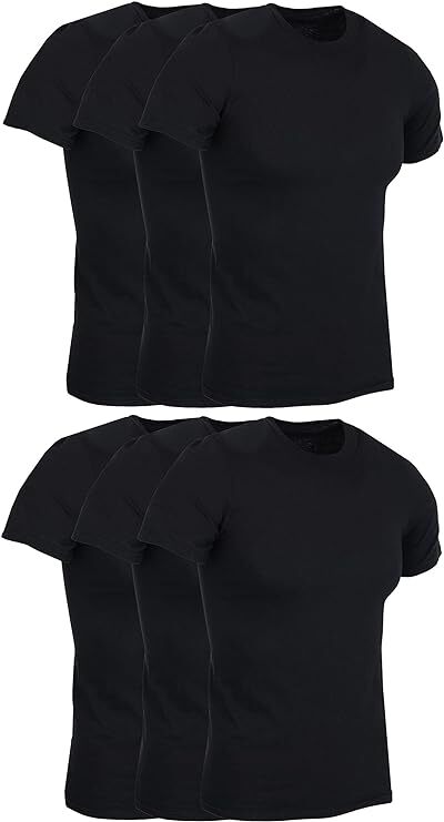 BILLIONHATS 6 Pack Mens Bulk Big Tall Short Sleeve Cotton T-Shirt Bulk (5XL)