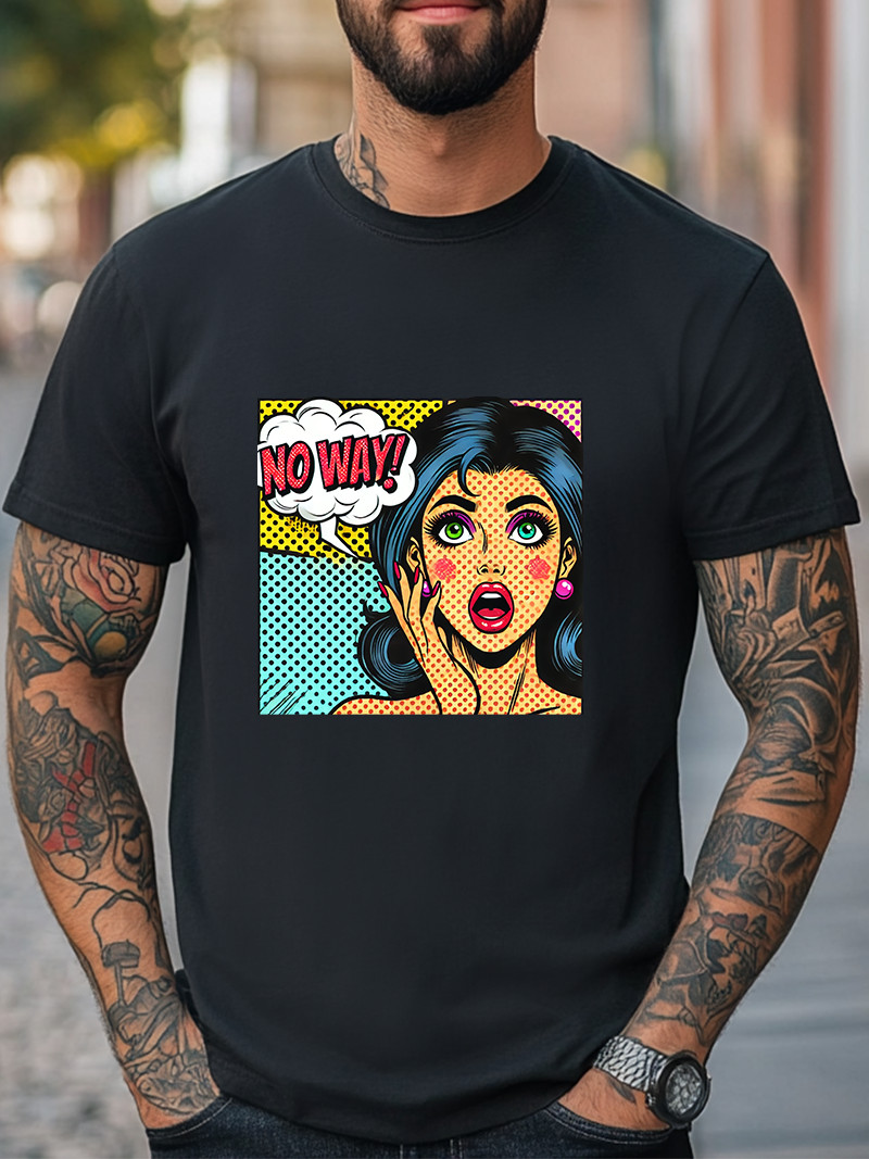 Retro Pop Art T-Shirt "No Way!" Colorful Comic Style Men Women Unisex T-Shirt gallery