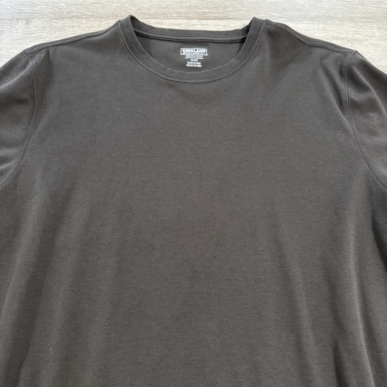 Kirkland Signature Shirt Men's XL Black Pima Cotton Basic Solid Tee gallery